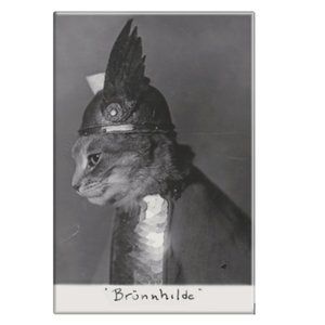 Brunnhilde - Cat in Helmet - Refrigerator Magnet